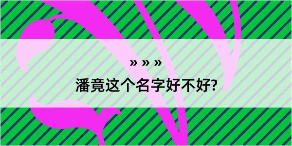 潘竟这个名字好不好?