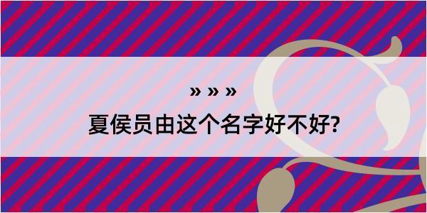 夏侯员由这个名字好不好?