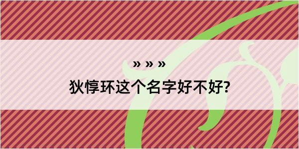 狄惇环这个名字好不好?