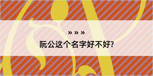 阮公这个名字好不好?