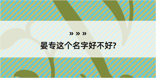 晏专这个名字好不好?