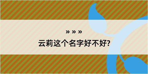 云莉这个名字好不好?