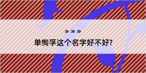 单恂孚这个名字好不好?