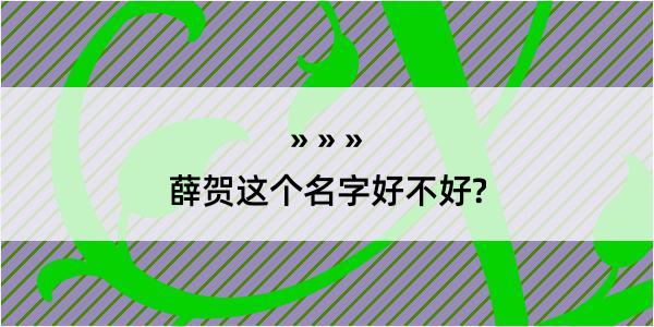 薛贺这个名字好不好?