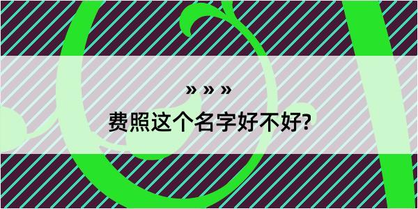 费照这个名字好不好?