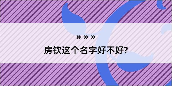 房钦这个名字好不好?