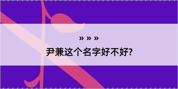 尹兼这个名字好不好?