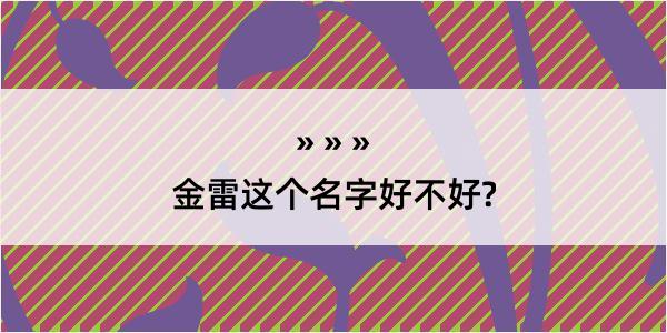 金雷这个名字好不好?