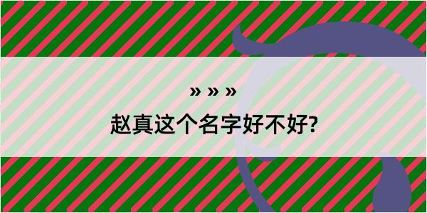 赵真这个名字好不好?