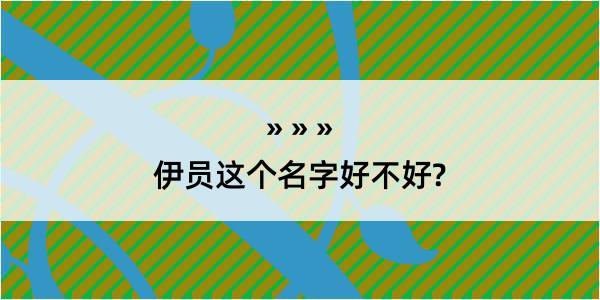 伊员这个名字好不好?