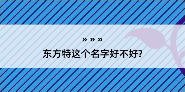 东方特这个名字好不好?