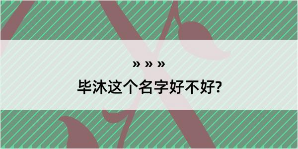 毕沐这个名字好不好?