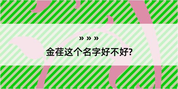 金荏这个名字好不好?