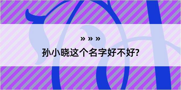 孙小晓这个名字好不好?