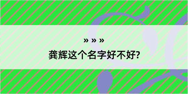 龚辉这个名字好不好?