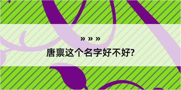 唐禀这个名字好不好?