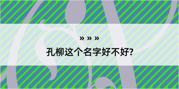 孔柳这个名字好不好?