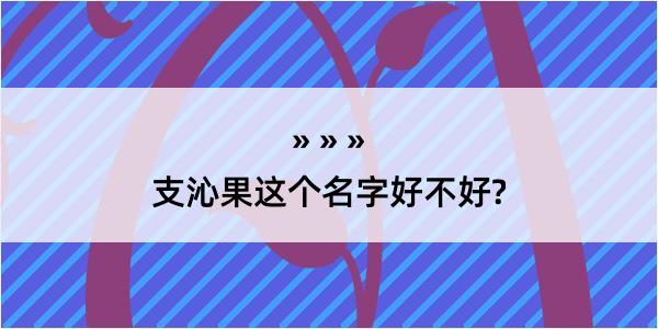 支沁果这个名字好不好?