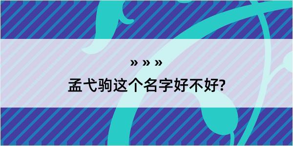 孟弋驹这个名字好不好?