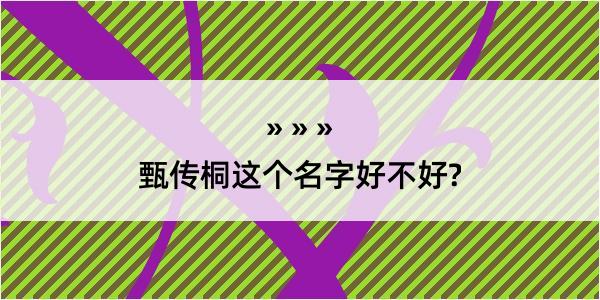 甄传桐这个名字好不好?