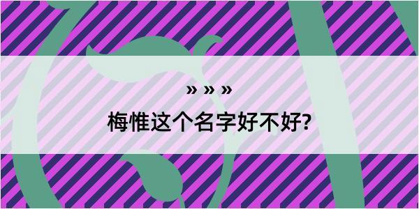 梅惟这个名字好不好?