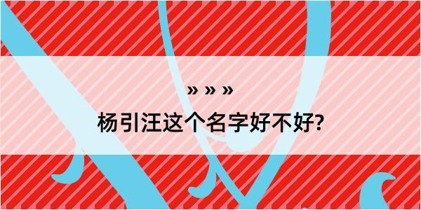 杨引汪这个名字好不好?