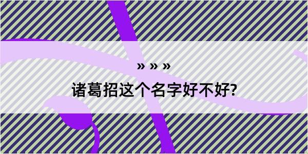 诸葛招这个名字好不好?