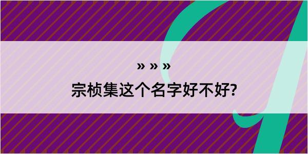 宗桢集这个名字好不好?