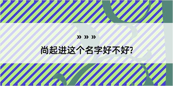 尚起进这个名字好不好?