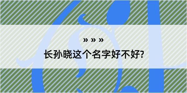 长孙晓这个名字好不好?