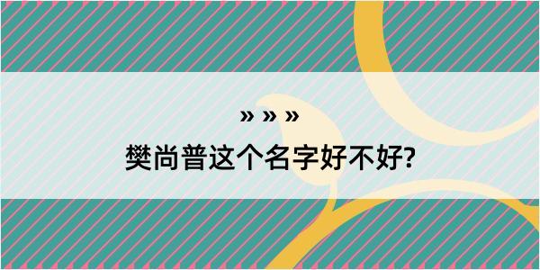 樊尚普这个名字好不好?