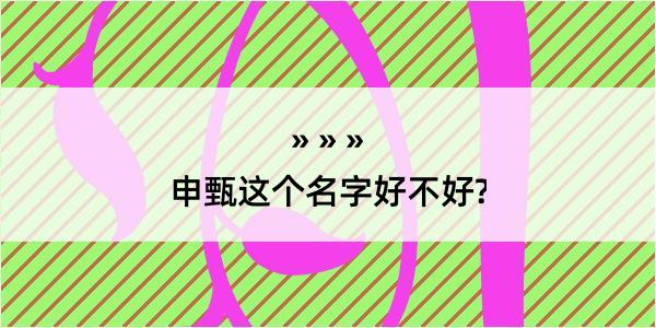 申甄这个名字好不好?