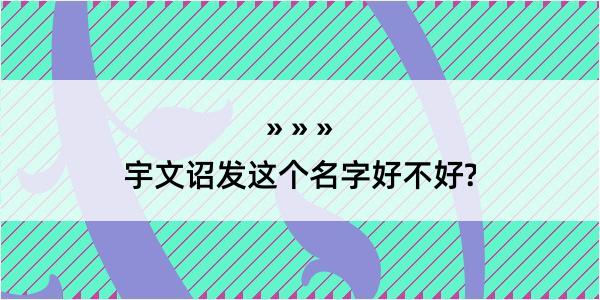 宇文诏发这个名字好不好?