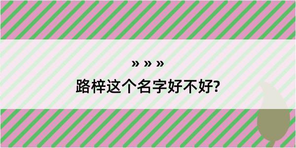 路梓这个名字好不好?