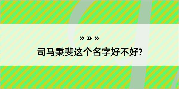 司马秉斐这个名字好不好?