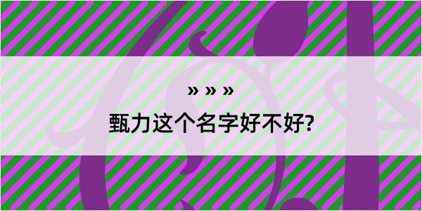 甄力这个名字好不好?