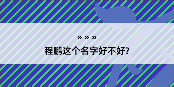 程鹏这个名字好不好?