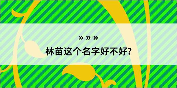 林苗这个名字好不好?