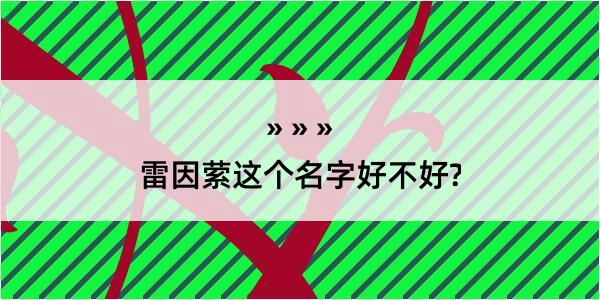 雷因萦这个名字好不好?