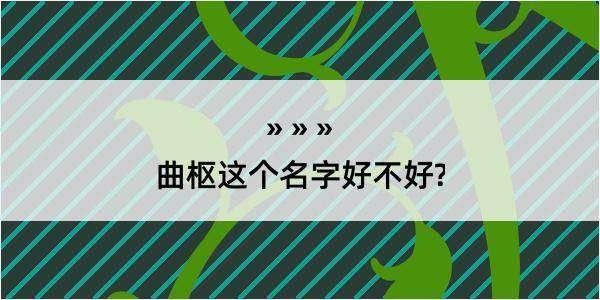 曲枢这个名字好不好?