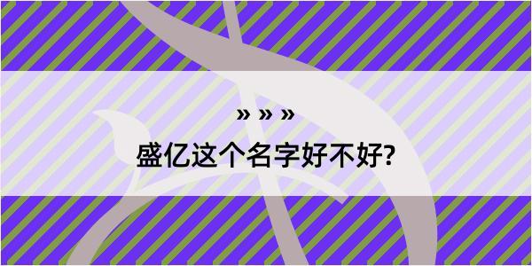 盛亿这个名字好不好?