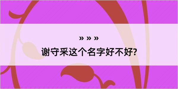 谢守釆这个名字好不好?