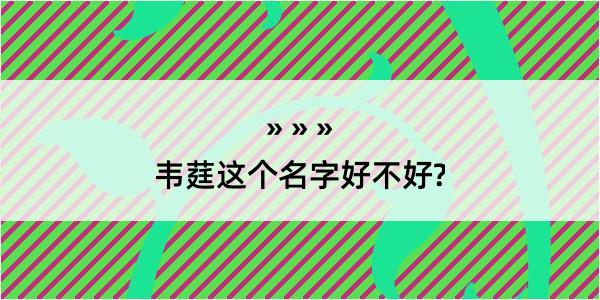 韦莛这个名字好不好?