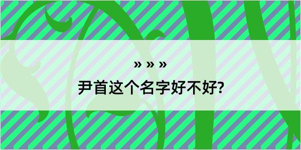 尹首这个名字好不好?