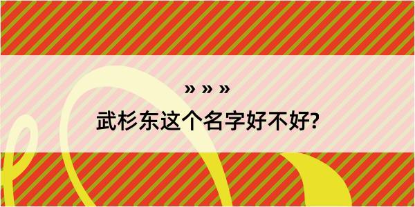 武杉东这个名字好不好?