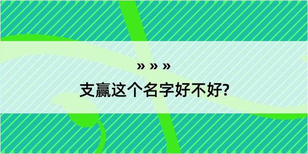 支赢这个名字好不好?