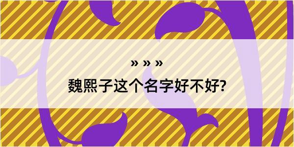 魏熙子这个名字好不好?