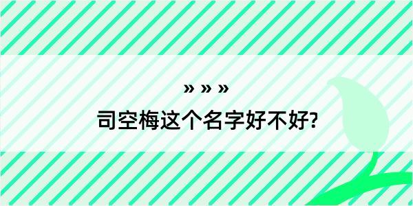 司空梅这个名字好不好?