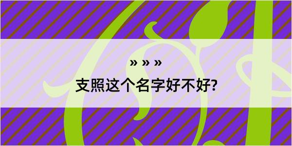 支照这个名字好不好?