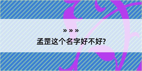 孟罡这个名字好不好?